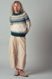 Premium Wool Blend Fair Isle Knit Pattern Sweater