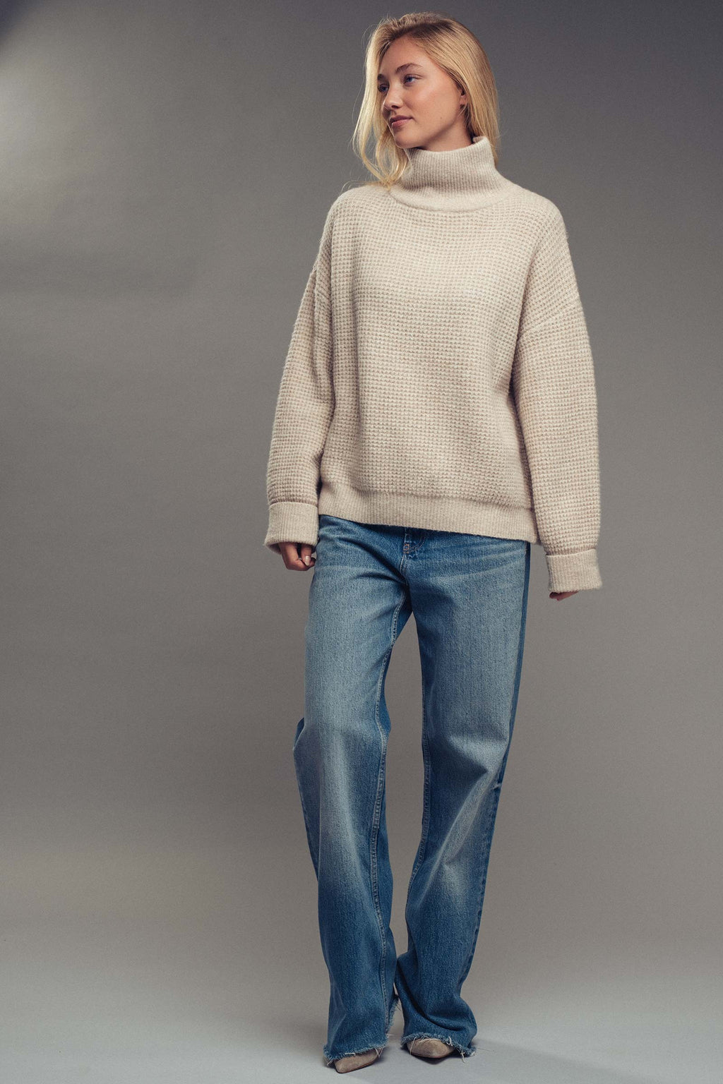 Cozy Western Waffle Knit Sweater