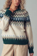 Premium Wool Blend Fair Isle Knit Pattern Sweater