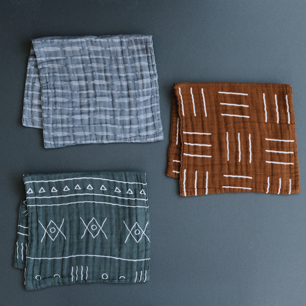 Mustard mudcloth Burp Cloth