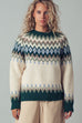 Premium Wool Blend Fair Isle Knit Pattern Sweater