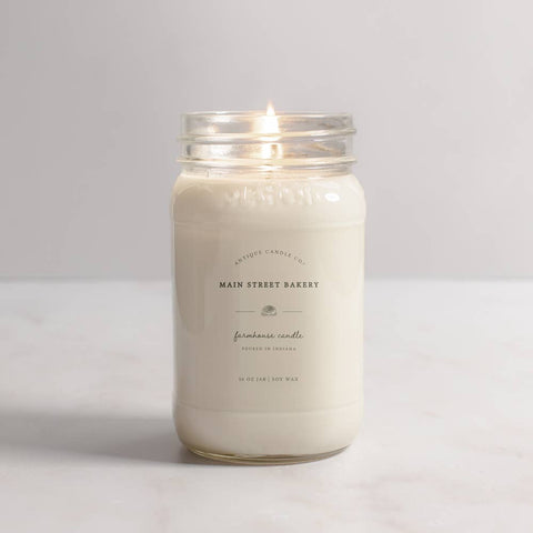 Main Street Bakery - Soy Wax Mason Jar Candle: 16 oz