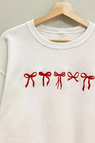 Embroidered Mini-bows Sweatshirt