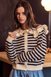 Striped Collar Cardigan