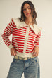 Striped Collar Cardigan
