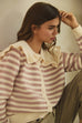 Striped Collar Cardigan