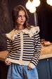 Striped Collar Cardigan
