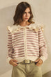 Striped Collar Cardigan