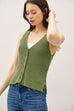 Wool Blend Chunky Ribbed V-neck Sweater Vest