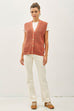Varsity Style Button Up Sweater Vest With Pockets