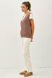 Varsity Style Button Up Sweater Vest With Pockets
