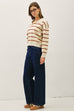 Stripe Polo Collared Sweater