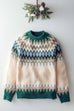 Premium Wool Blend Fair Isle Knit Pattern Sweater