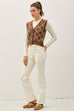 Argyle Pattern Varsity Style Sweater Vest