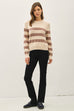 Cropped Long Sleeve Large Stripe Sweater
