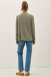 Quarter Button Peter Pan Collar Waffle Sweater