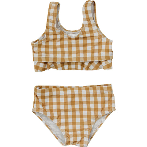 Gingham Bikini Set with Ruffle Top