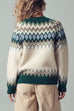 Premium Wool Blend Fair Isle Knit Pattern Sweater