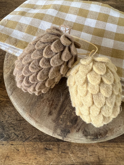 Wool Felt Pinecone Ornament