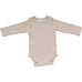 Oatmeal Organic Snap Long Sleeve Ribbed Bodysuit