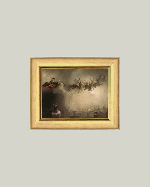 A Christmas Night Framed Antique Art