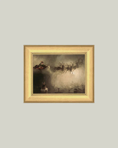 A Christmas Night Framed Antique Art