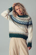 Premium Wool Blend Fair Isle Knit Pattern Sweater