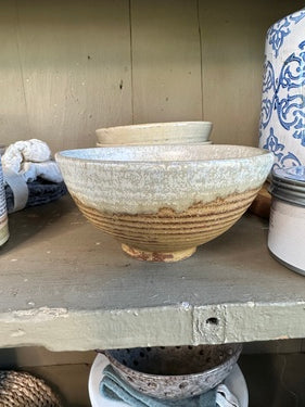 Stoneware bowl reactive glaze
