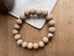 Wood Beads w/ Gold Bracelet