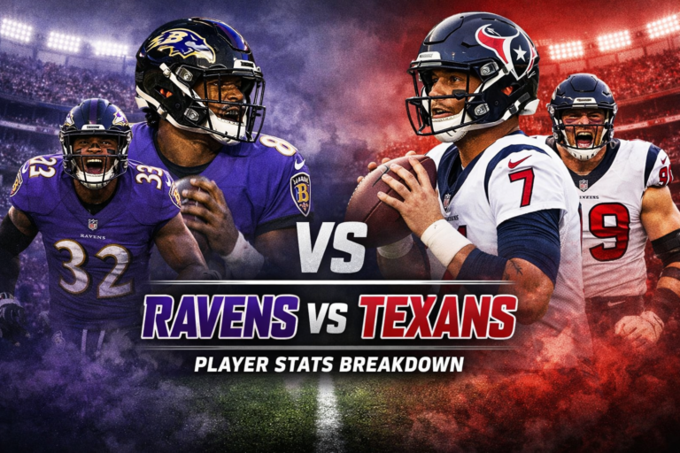 Baltimore Ravens vs Texans Match Player Stats Breakdown