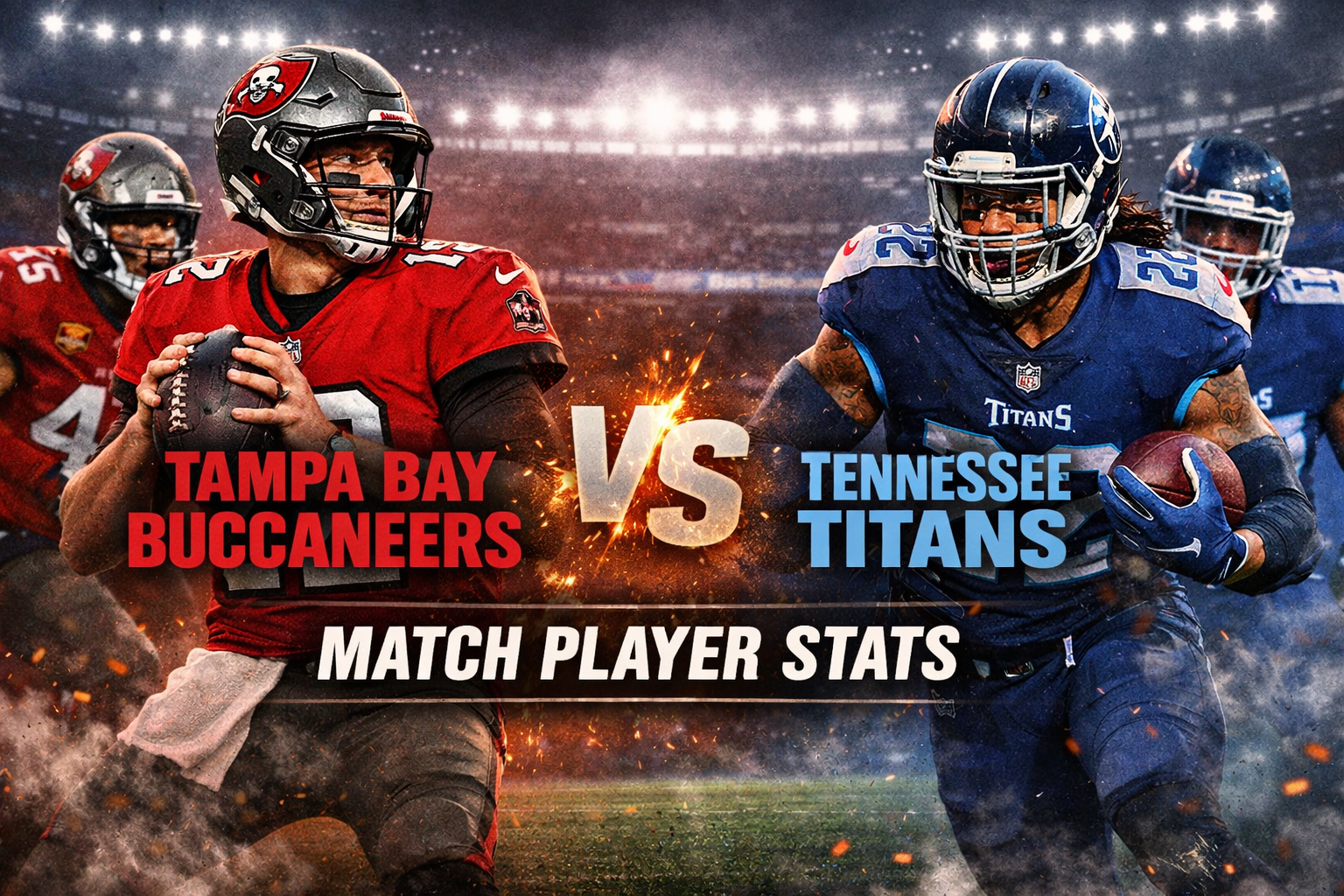 Tampa Bay Buccaneers vs Titans Match Player Stats