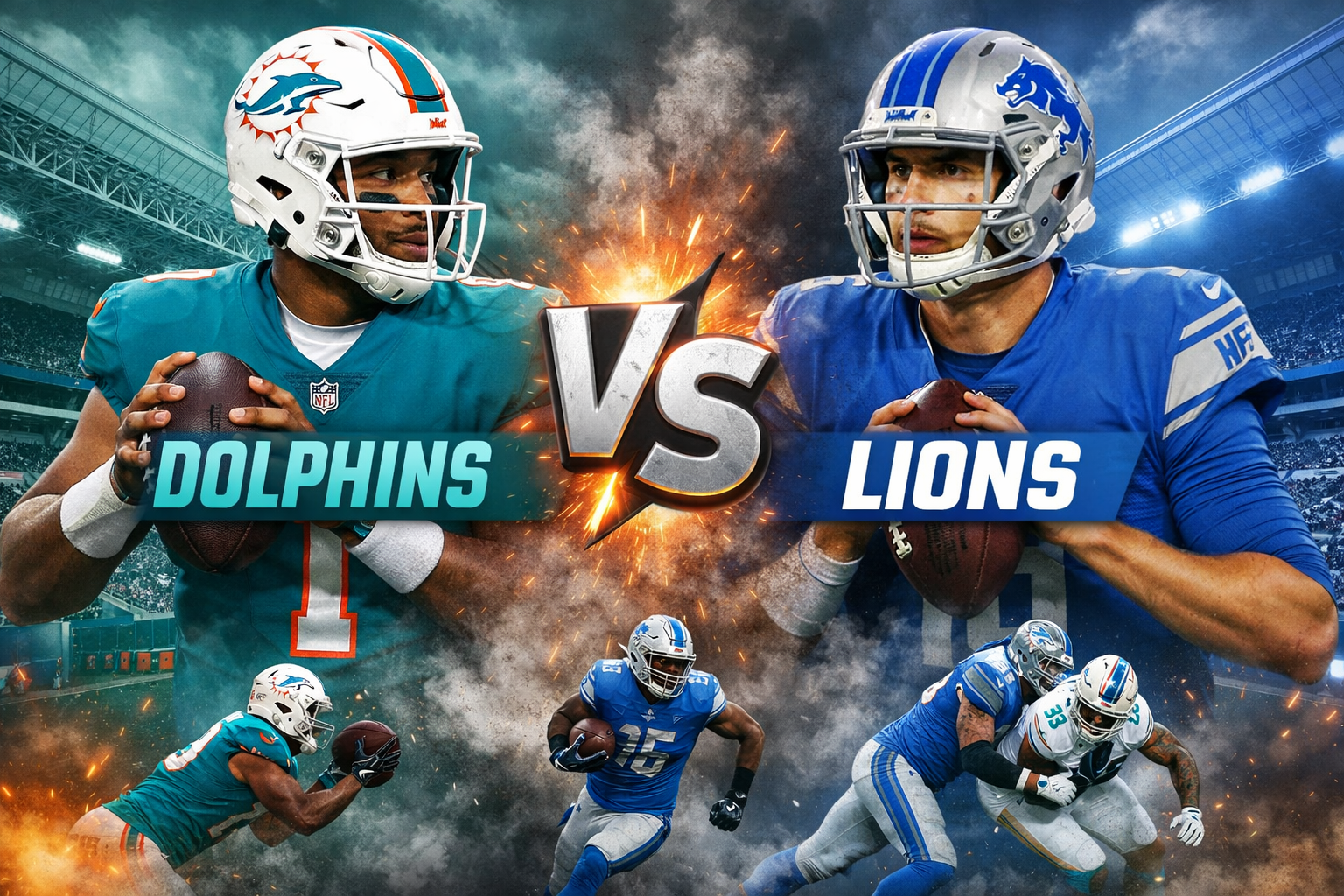 Miami Dolphins vs Detroit Lions Match Player Stats