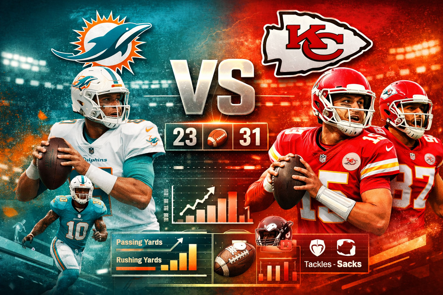 Miami Dolphins vs Kansas City Chiefs Match Player Stats