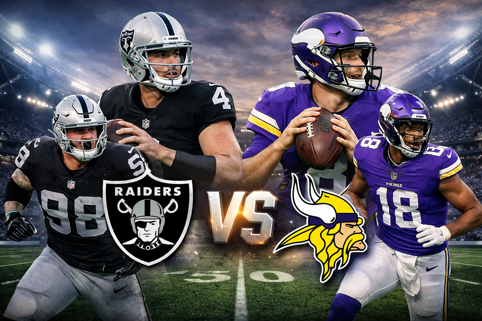 Las Vegas Raiders vs Minnesota Vikings Match Player Stats