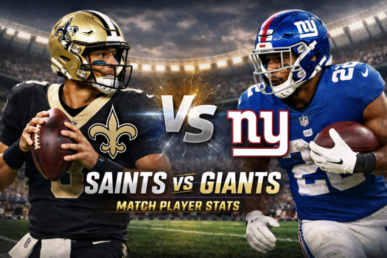 New Orleans Saints vs New York Giants Match Player Stats