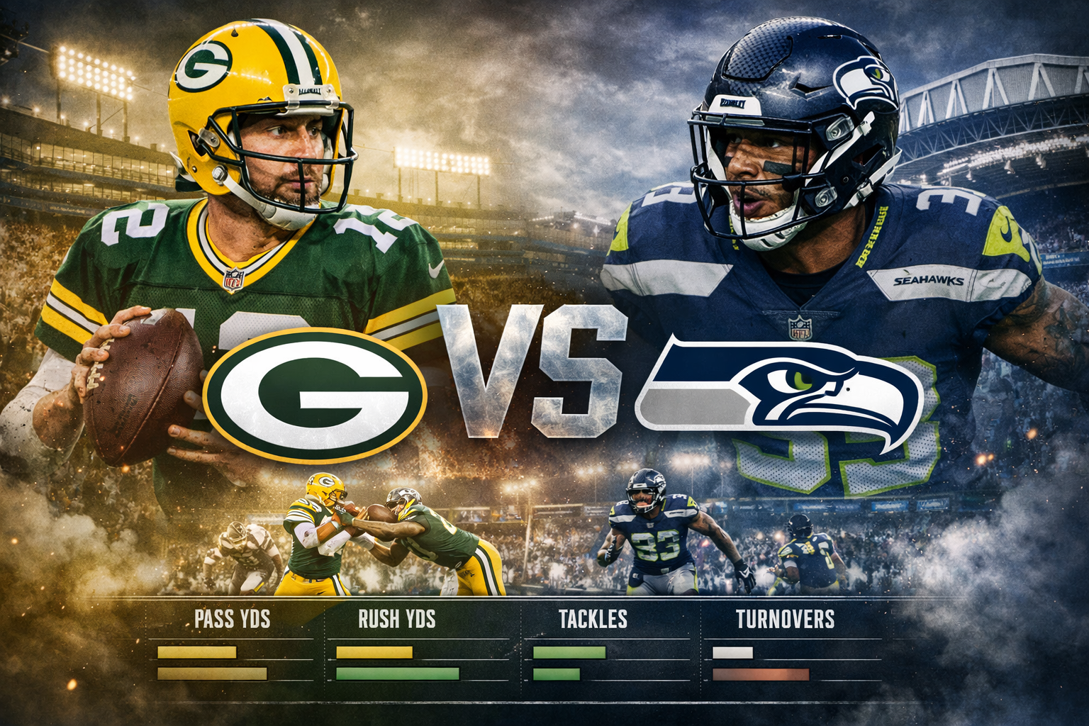 Green Bay Packers vs Seahawks Match Player Stats