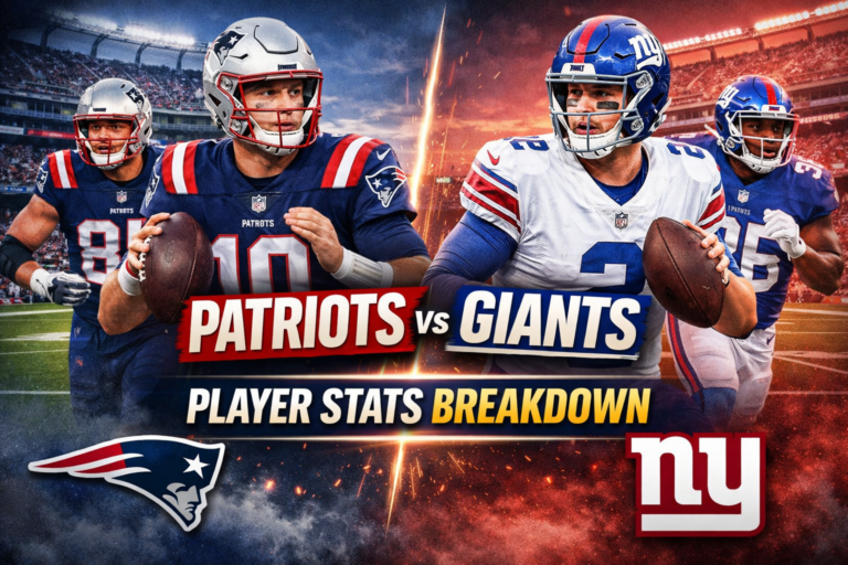New England Patriots vs New York Giants Match Player Stats