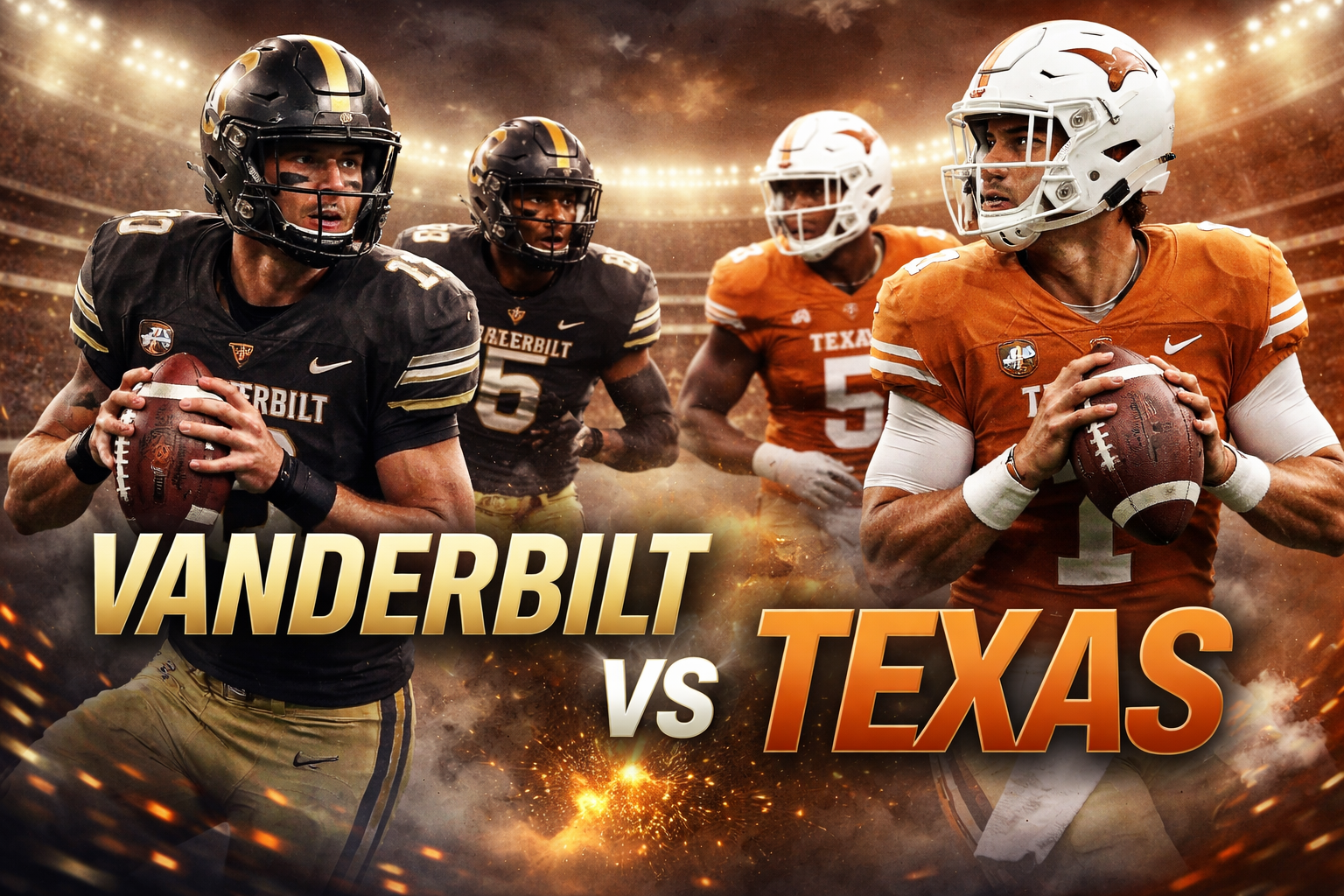 Vanderbilt Football vs Texas Longhorns Football Match Player Stats Breakdown