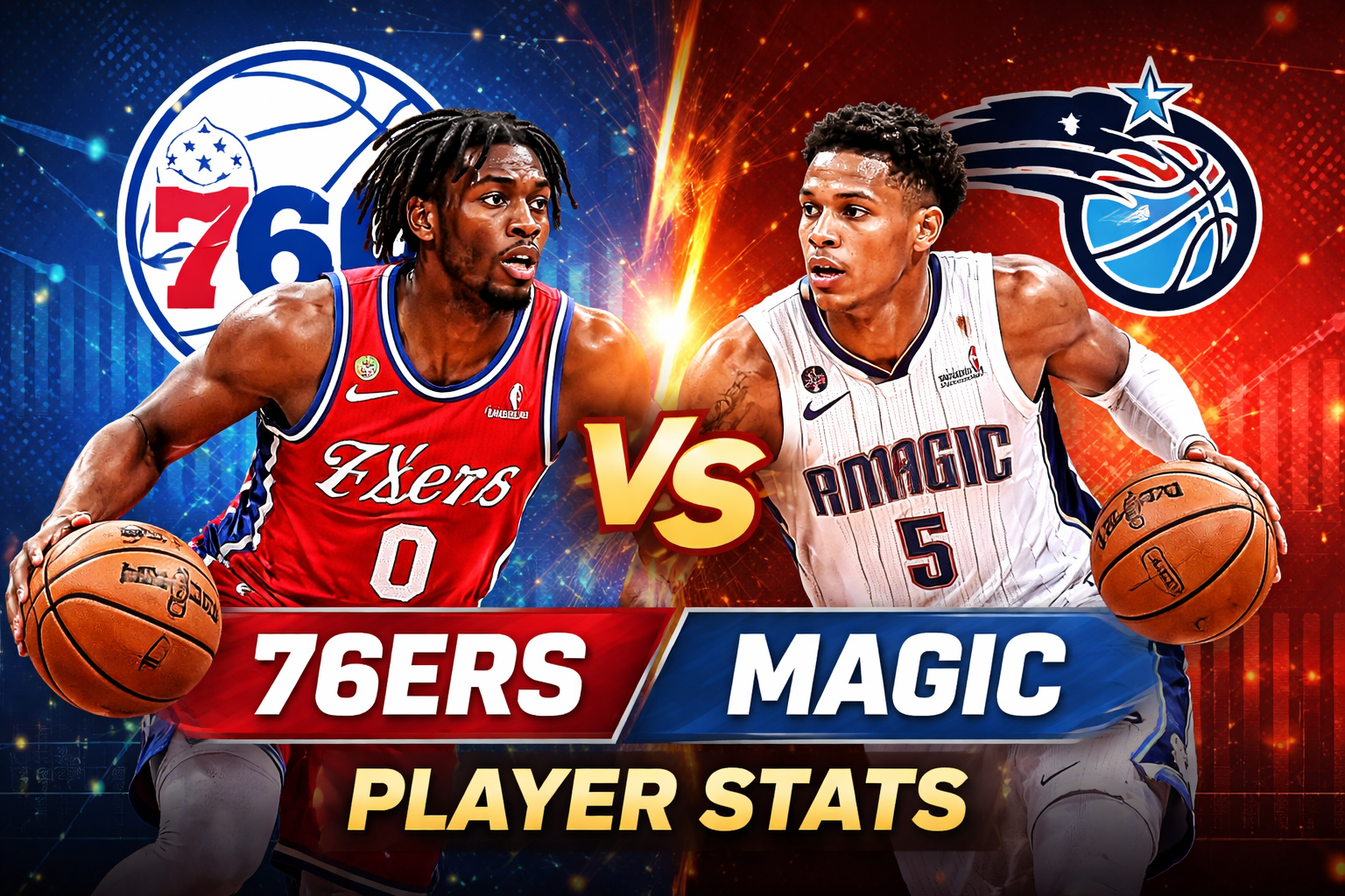 76ers vs Orlando Magic Match Player Stats