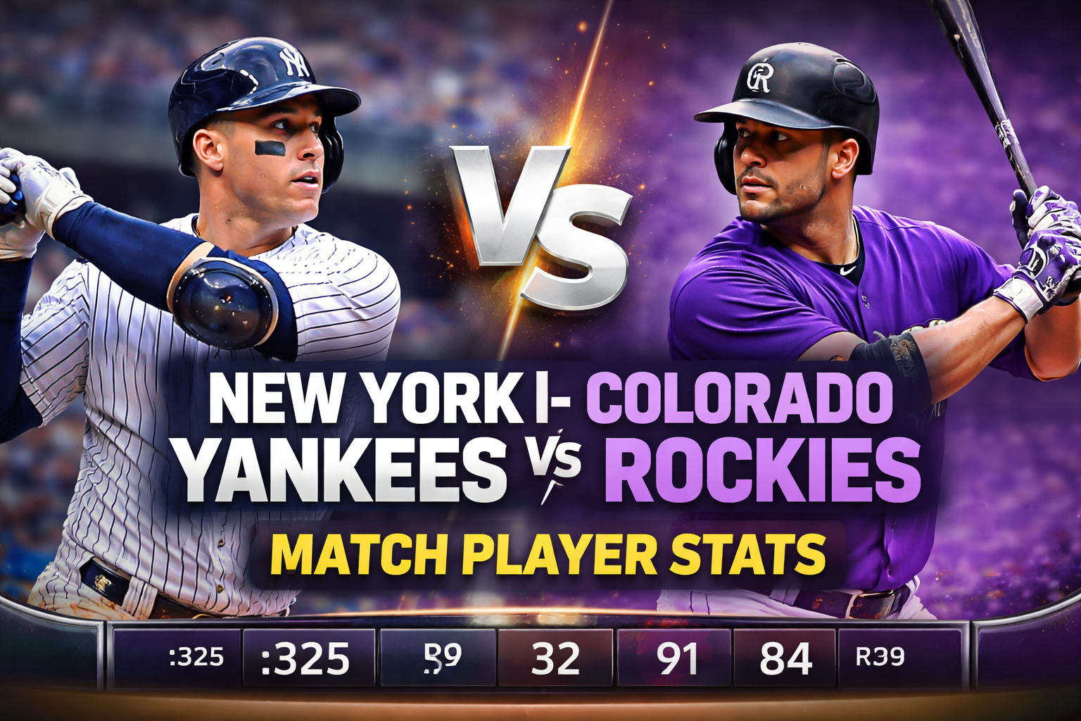 New York Yankees vs Colorado Rockies Match Player Stats
