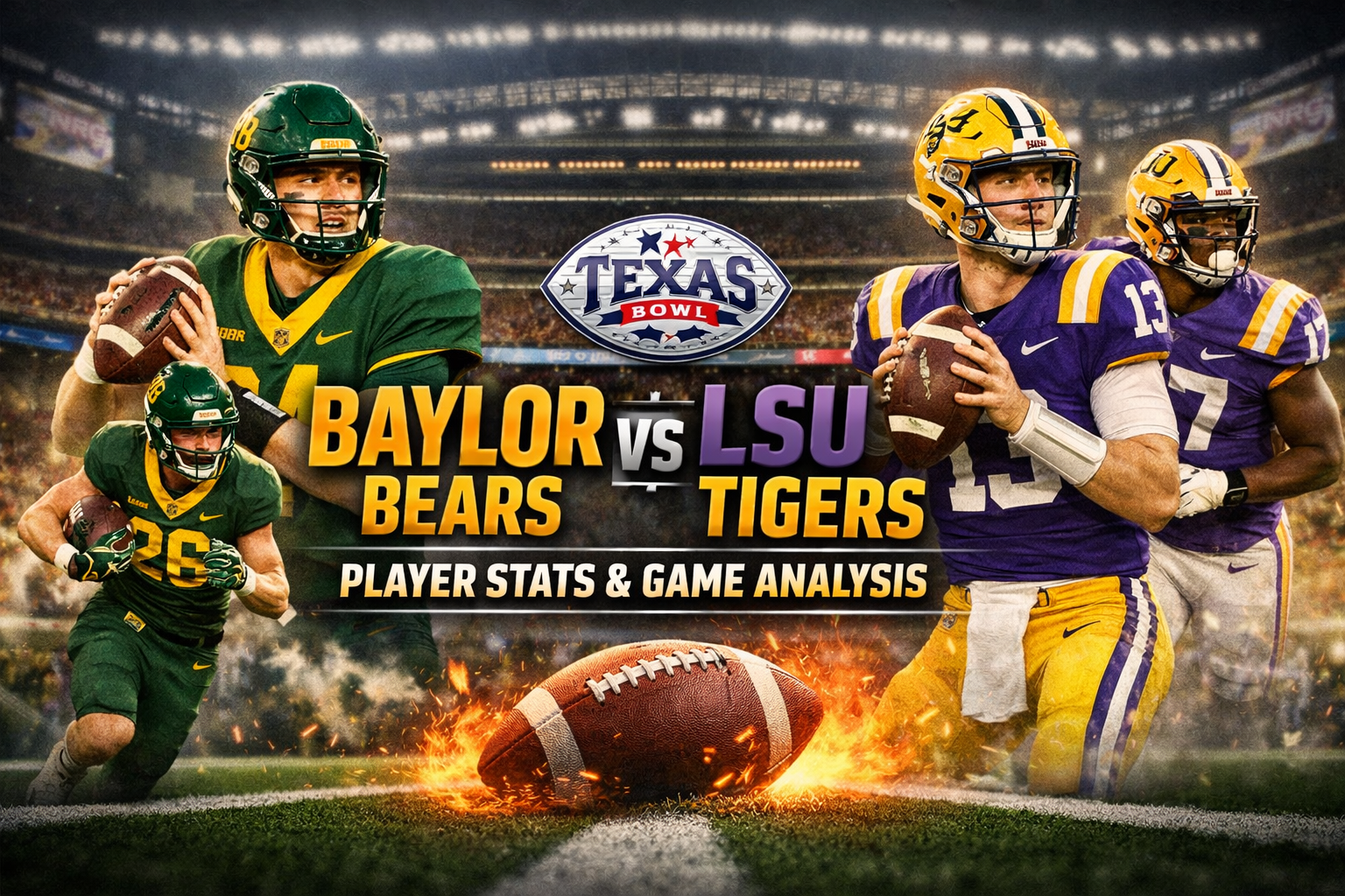 Baylor Bears football vs LSU Tigers football Match Player Stats