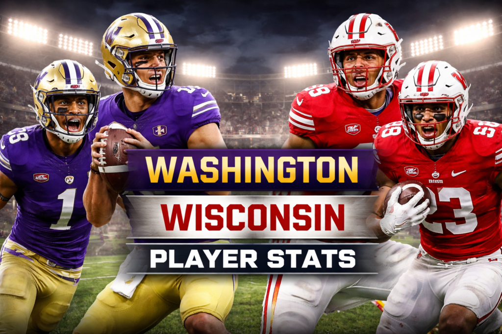 Washington Huskies Football vs Wisconsin Badgers Football Match Player Stats