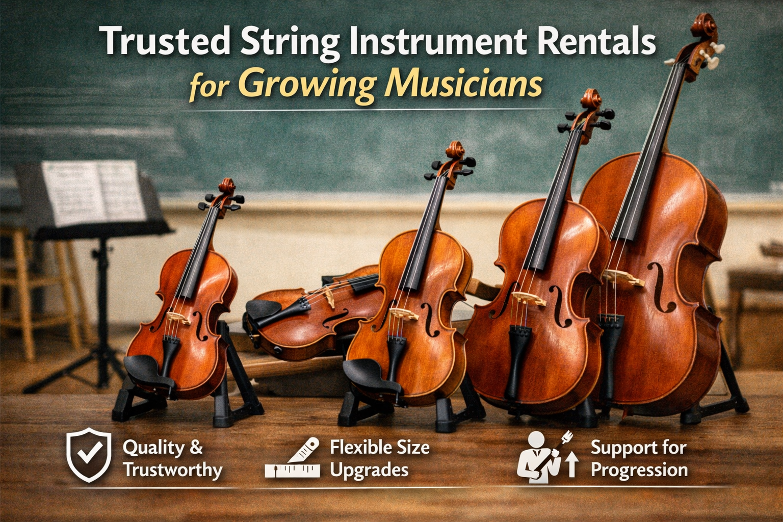 Trusted String Instrument Rentals for Growing Musicians