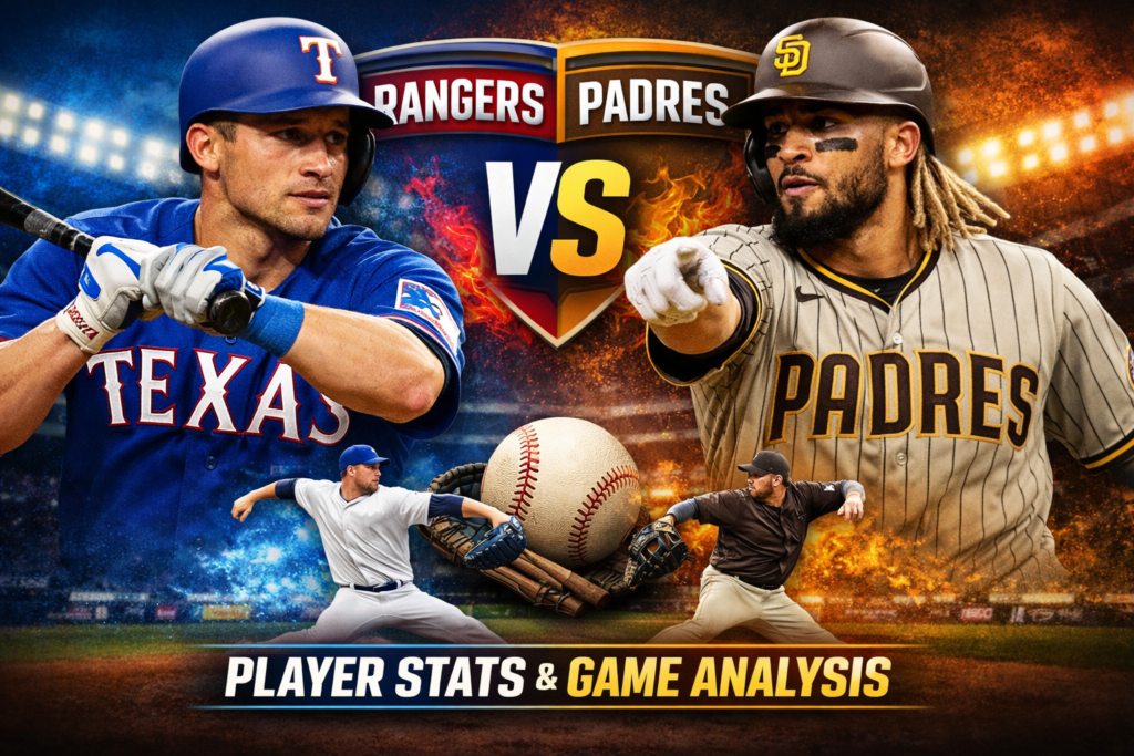 Texas Rangers vs Padres Match Player Stats