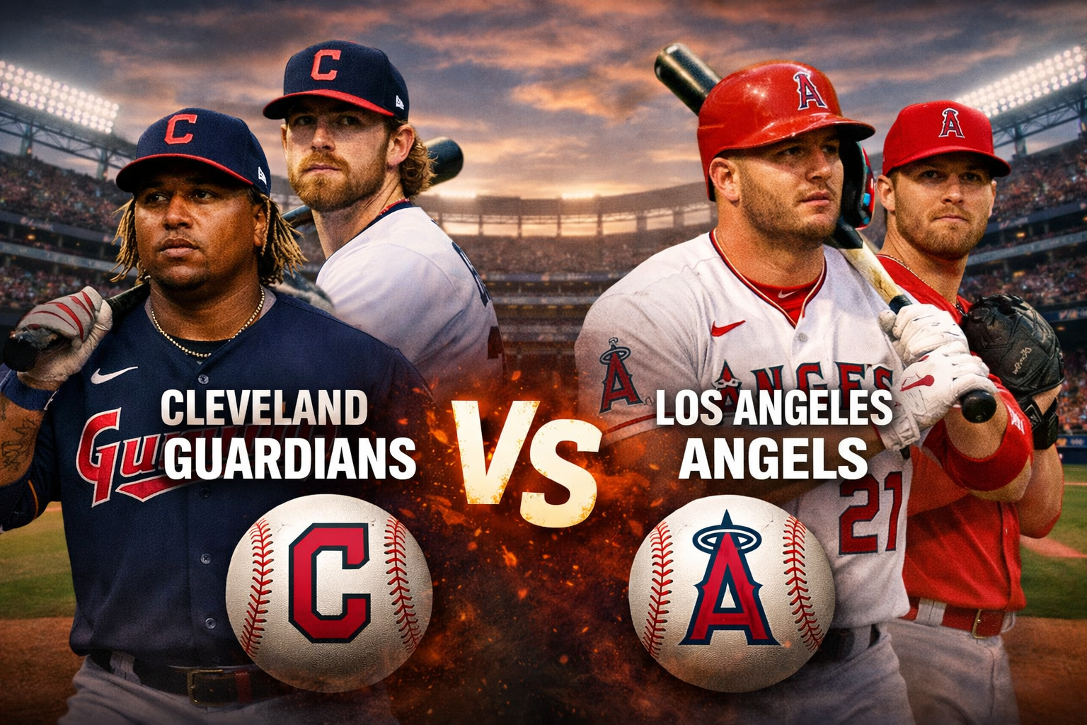 Cleveland Guardians vs Los Angeles Angels Match Player Stats