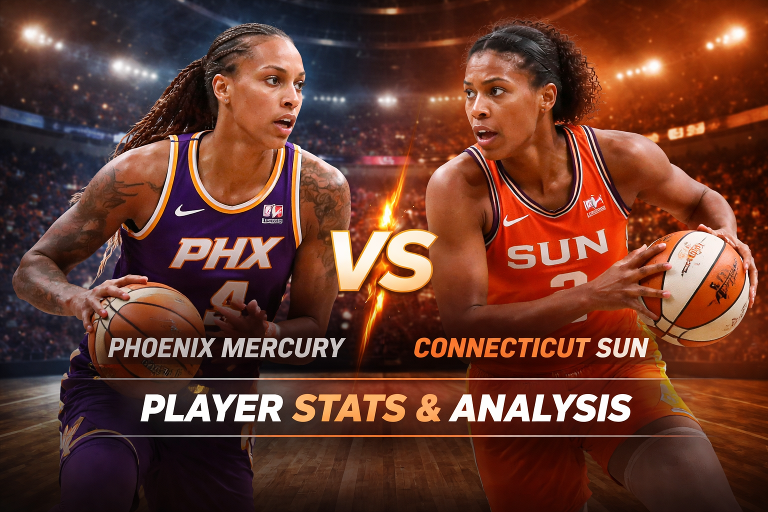 Phoenix Mercury vs Connecticut Sun Match Player Stats